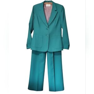 Levi's Vintage 70's Teal Blazer & Pant Leisure Suit High Waist Size 10/12